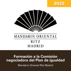 2022 Logo de Mandarin Oriental Ritz Madrid en negro Formación comisión negociadora de plan de igualdad de género hotel Ritz de Madrid